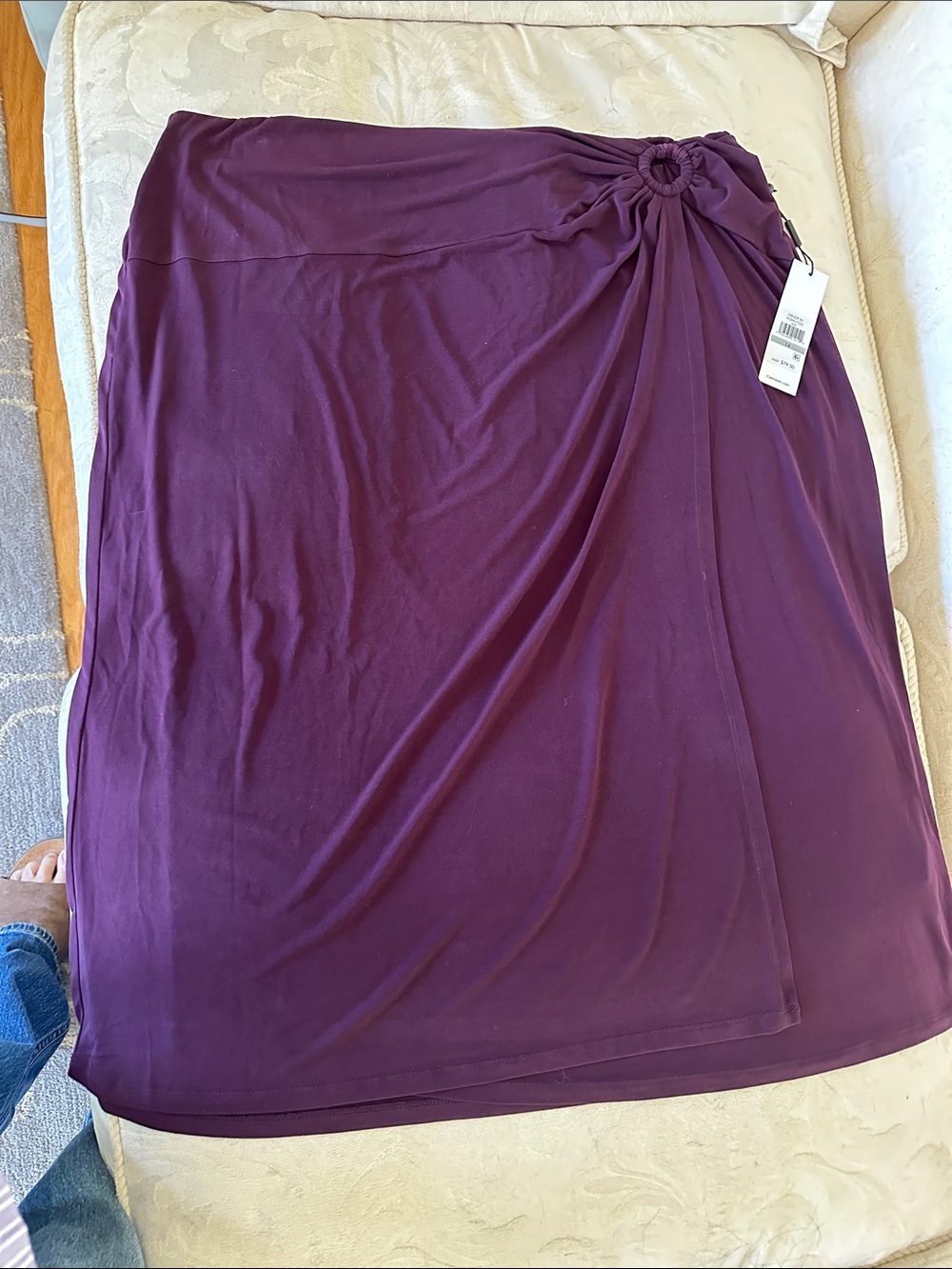 Calvin Klein Deep Purple Sarong Style Dress Skirt
